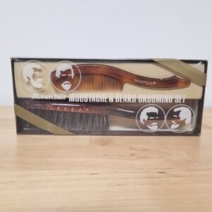 Montclair Moustache & Beard Grooming Set Mens OS Brown Faux Tortoise Vintage